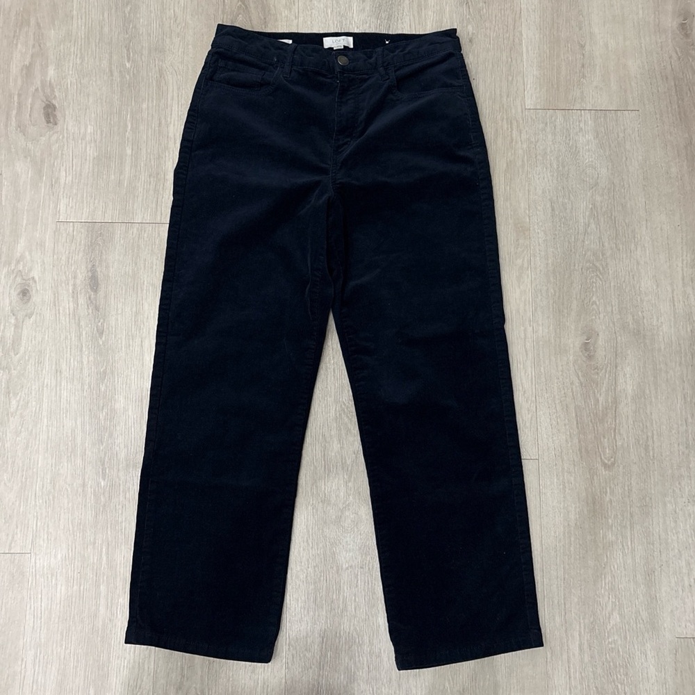 LOFT Women’s Size 8 Navy Blue Wide Leg Corduroy Pants